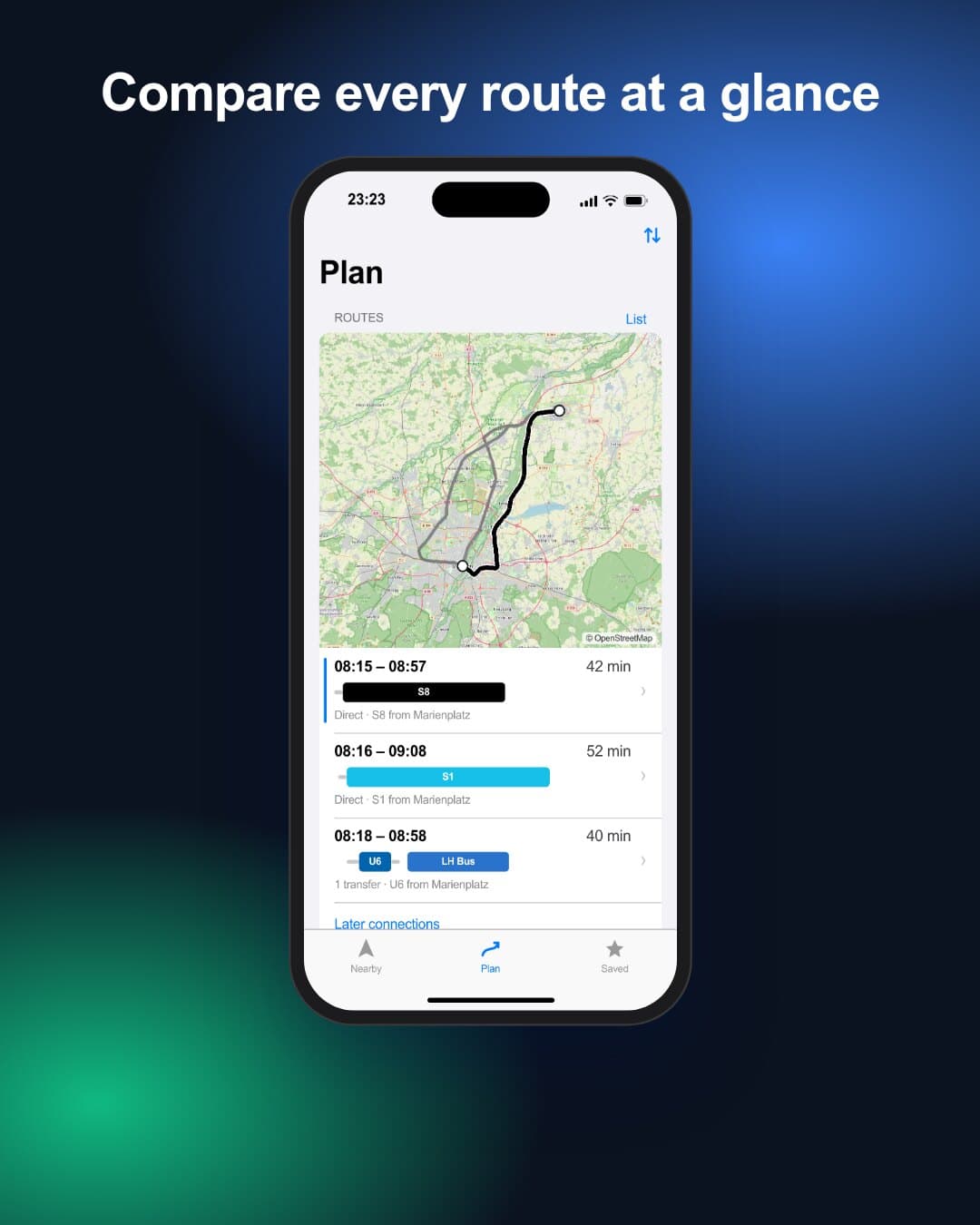 Publit route comparison card